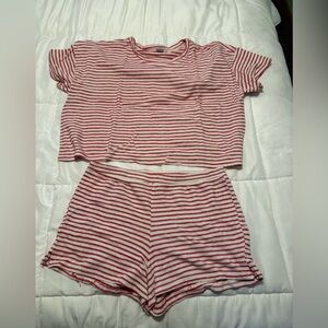 aerie Red and White Striped Tee